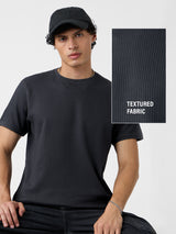 Men's Grey Casual Solid Regular Fit Half Sleeves Tshirt