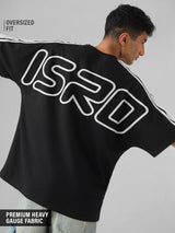 Men's Black Casual Printed Oversized Fit Half Sleeves Tshirt