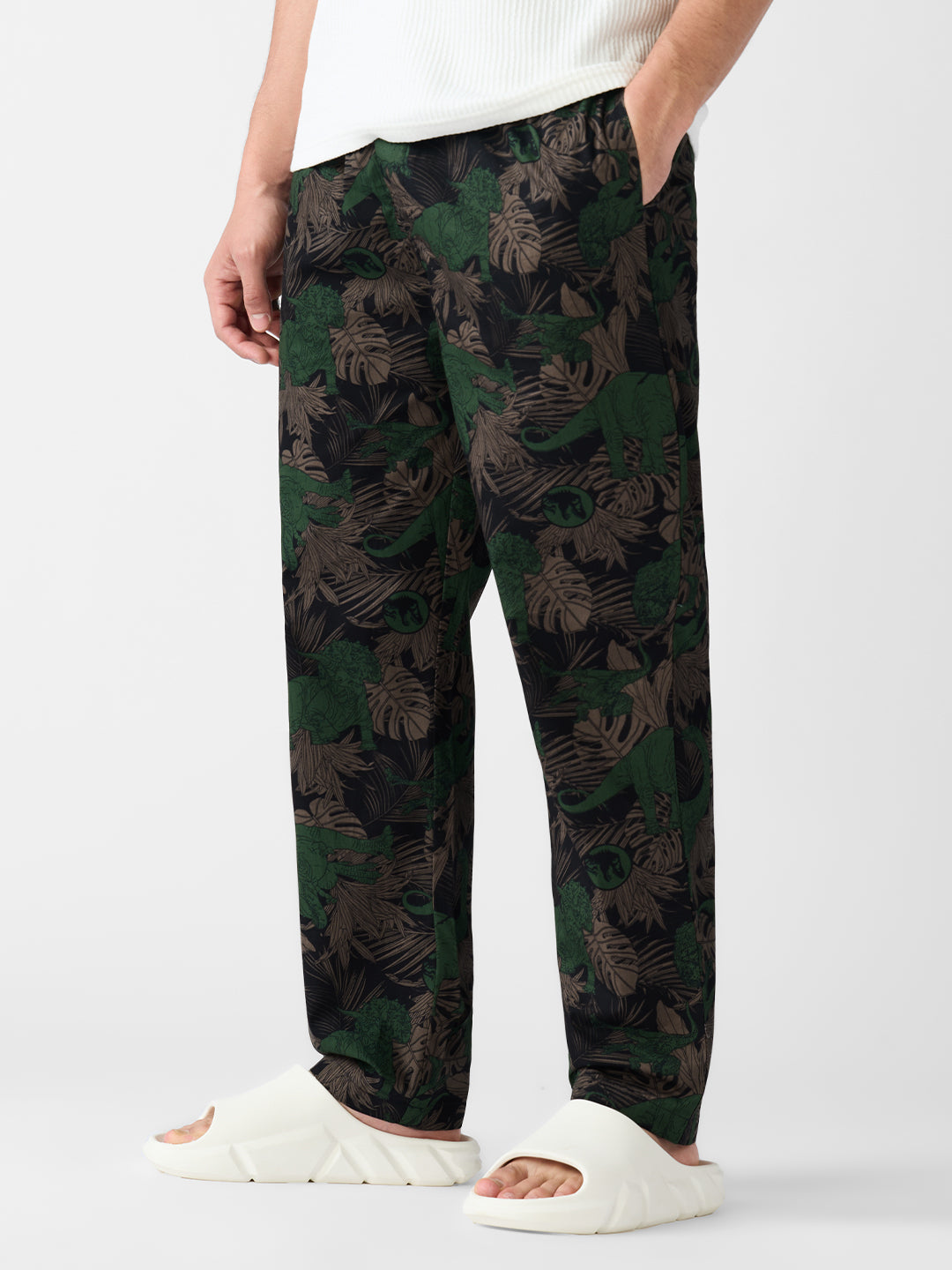 Men's Black Printed Pajamas