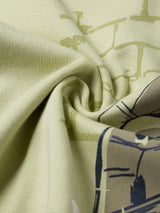 Men's Green Casual Printed Oversized Fit Half Sleeves Tshirt