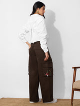 Women's Brown Casual Cargo Jeans