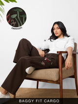 Women's Brown Casual Cargo Jeans