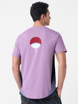 Men's Purple Casual Graphic Half Sleeves Tshirt