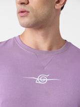 Men's Purple Casual Graphic Half Sleeves Tshirt