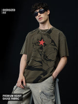 Men's Olive Casual  Half Sleeves Tshirt