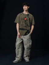 Men's Olive Casual  Half Sleeves Tshirt
