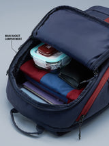 Unisex Red & Blue Polyester Backpack 24L