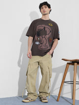 Men's Brown Casual  Half Sleeves Tshirt
