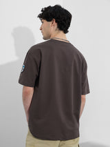 Men's Brown Casual  Half Sleeves Tshirt