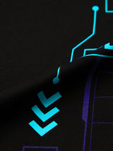 Men's Black Casual  Half Sleeves Tshirt