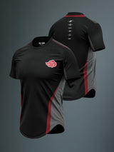 Men's Black Casual Graphic Half Sleeves Tshirt