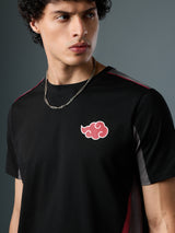 Men's Black Casual Graphic Half Sleeves Tshirt
