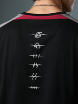 Men's Black Casual Graphic Half Sleeves Tshirt