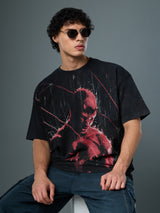 Men's Black Casual  Half Sleeves Tshirt