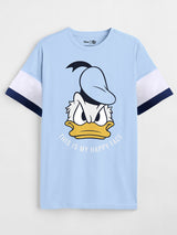 Men's Blue Casual Graphic Half Sleeves Tshirt