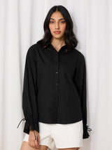 Women's Black Casual Full Sleeves Shirt