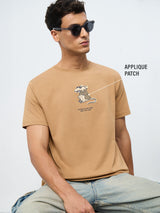 Men's Brown Casual  Half Sleeves Tshirt