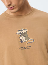 Men's Brown Casual  Half Sleeves Tshirt