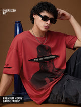 Men's Red Casual  Half Sleeves Tshirt