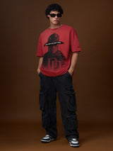 Men's Red Casual  Half Sleeves Tshirt