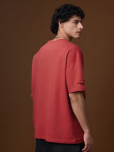 Men's Red Casual  Half Sleeves Tshirt