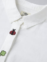 Women's White Casual Full Sleeves Boyfriend Shirt