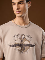 Men's Brown Casual  Half Sleeves Tshirt