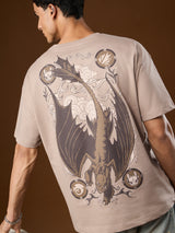 Men's Brown Casual  Half Sleeves Tshirt