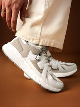 Men's Beige Casual Colourblock Sneakers