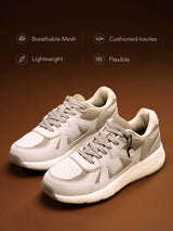Men's Beige Casual Colourblock Sneakers