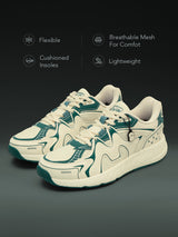 Men's White Casual Colourblock Sneakers
