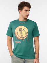 Men's Green Casual  Half Sleeves Tshirt