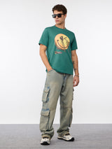 Men's Green Casual  Half Sleeves Tshirt