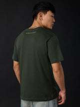 Men's Olive Casual  Half Sleeves Tshirt