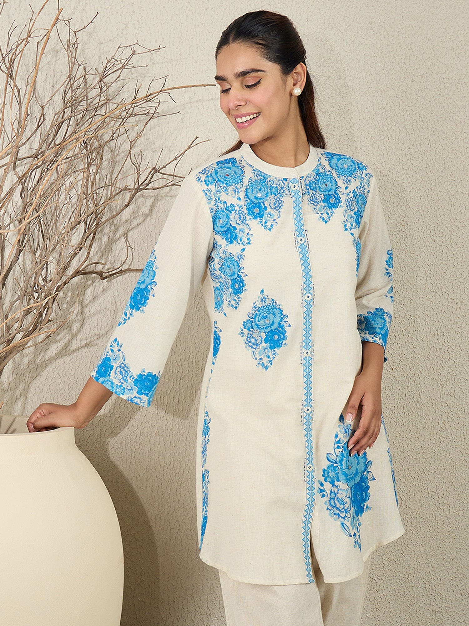 Women's Printed A-Line Kurta Trousers Set