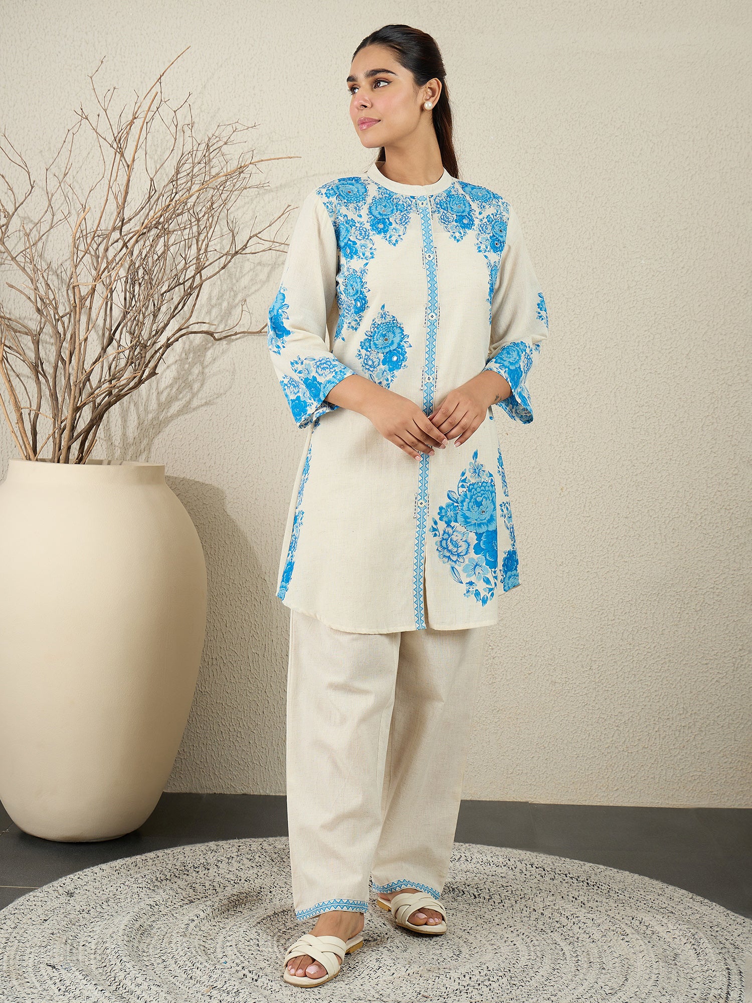 Women's Printed A-Line Kurta Trousers Set