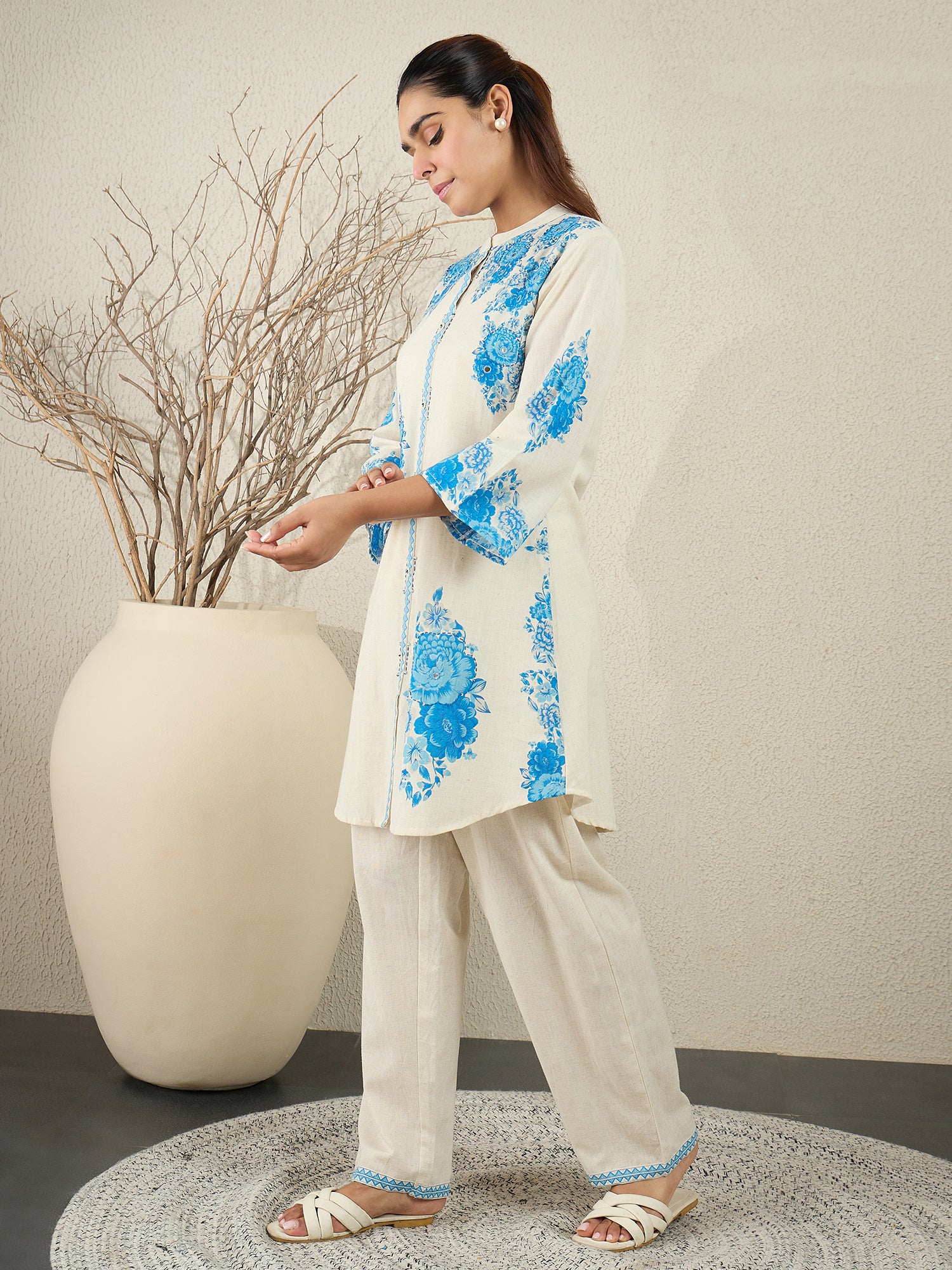 Women's Printed A-Line Kurta Trousers Set
