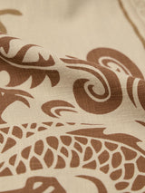 Men's Beige Casual Graphic Half Sleeves Shirt