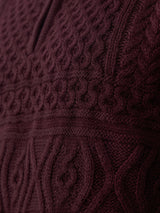 Men's Maroon Solid Round Neck Oversized Pullovers