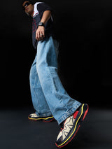 Men's Red Casual Colourblock Sneakers