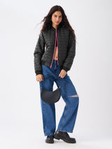 Women's Black Casual Regular Fit Solid Full Sleeves Puffer Jacket
