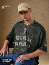 Men's Green V-Neck Oversized Jersey