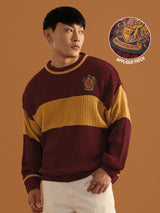 Men's Red Round Neck Oversized Pullovers