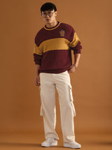 Men's Red Round Neck Oversized Pullovers