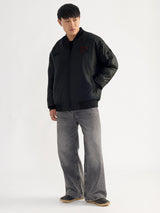 Men's Black Casual Printed Full Sleeves Jacket