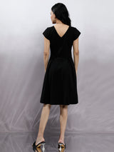 Women's Black Fit & Flared Party Dress