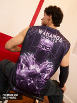 Men's Purple Casual Graphic Sleeveless Vest