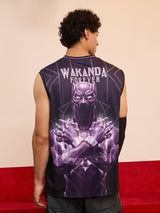 Men's Purple Casual Graphic Sleeveless Vest