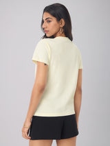 Women's White Casual Printed Half Sleeves Tshirt