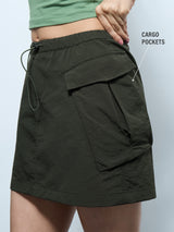 Women's Olive Casual Solid Skirt